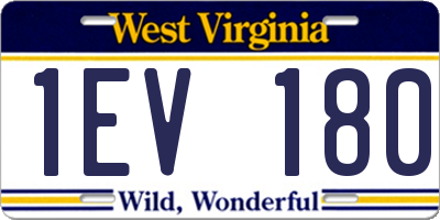 WV license plate 1EV180
