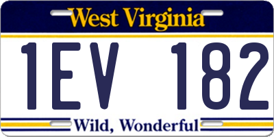 WV license plate 1EV182
