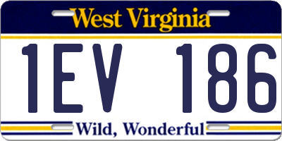 WV license plate 1EV186