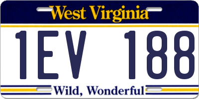 WV license plate 1EV188