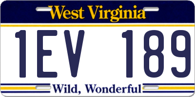 WV license plate 1EV189