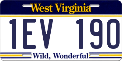 WV license plate 1EV190