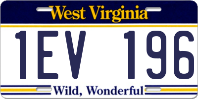 WV license plate 1EV196