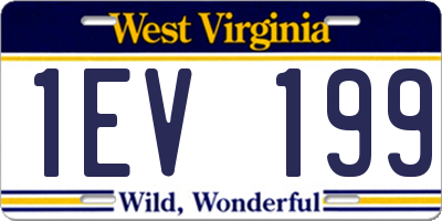 WV license plate 1EV199