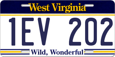 WV license plate 1EV202