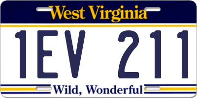 WV license plate 1EV211