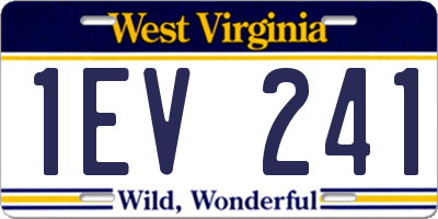 WV license plate 1EV241