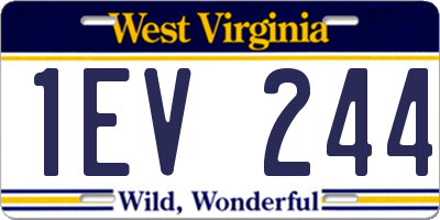 WV license plate 1EV244