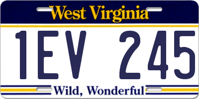 WV license plate 1EV245