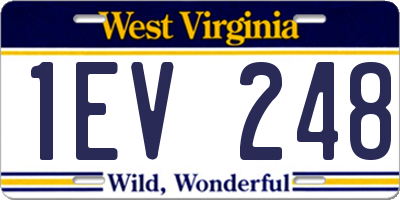 WV license plate 1EV248