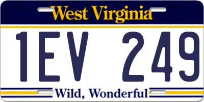 WV license plate 1EV249