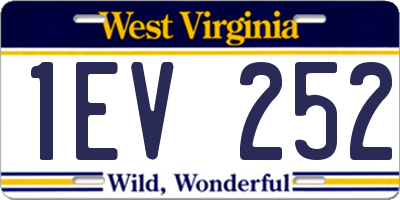 WV license plate 1EV252