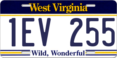 WV license plate 1EV255