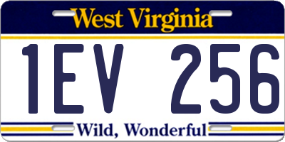 WV license plate 1EV256