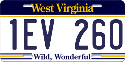 WV license plate 1EV260