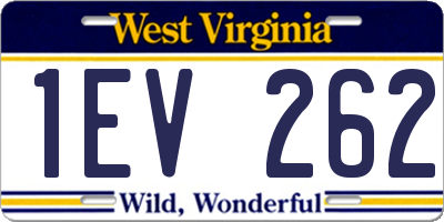WV license plate 1EV262