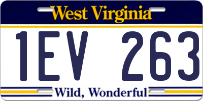 WV license plate 1EV263
