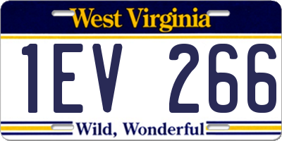 WV license plate 1EV266