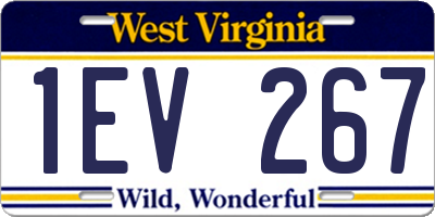 WV license plate 1EV267