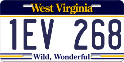 WV license plate 1EV268