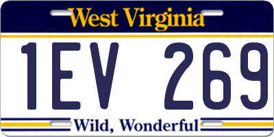 WV license plate 1EV269