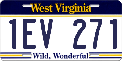 WV license plate 1EV271