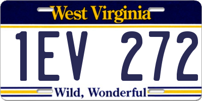 WV license plate 1EV272