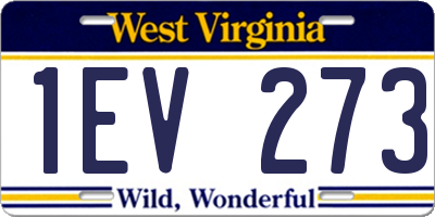WV license plate 1EV273