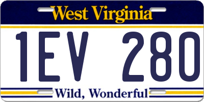 WV license plate 1EV280