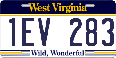 WV license plate 1EV283