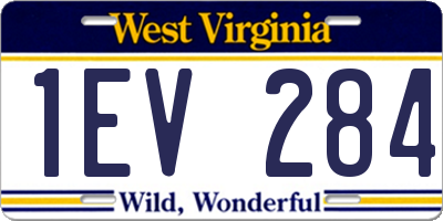 WV license plate 1EV284