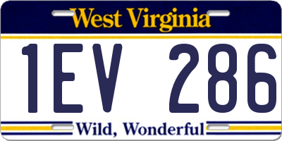 WV license plate 1EV286