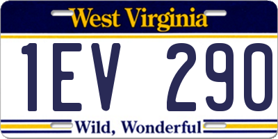 WV license plate 1EV290