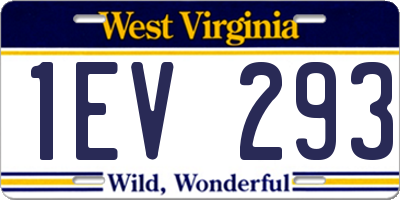 WV license plate 1EV293