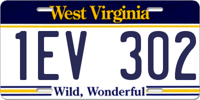 WV license plate 1EV302
