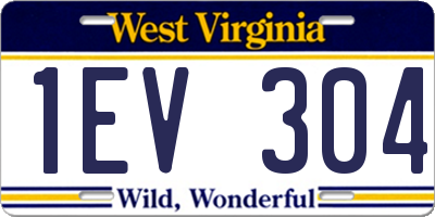 WV license plate 1EV304