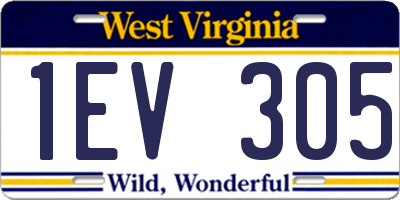 WV license plate 1EV305