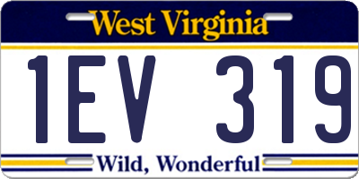 WV license plate 1EV319