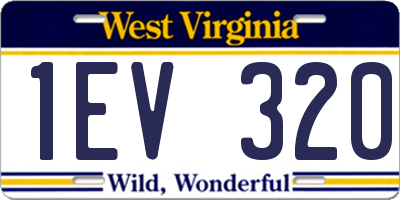 WV license plate 1EV320