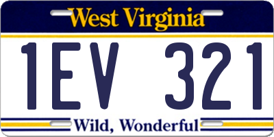 WV license plate 1EV321