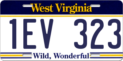 WV license plate 1EV323