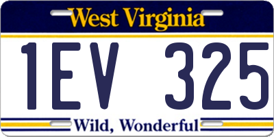 WV license plate 1EV325