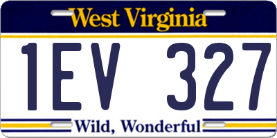 WV license plate 1EV327