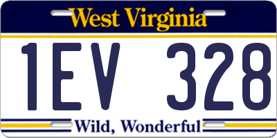 WV license plate 1EV328