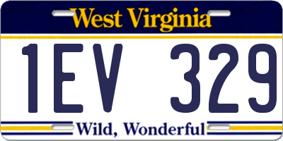 WV license plate 1EV329
