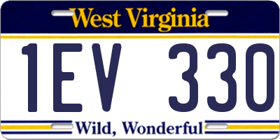 WV license plate 1EV330
