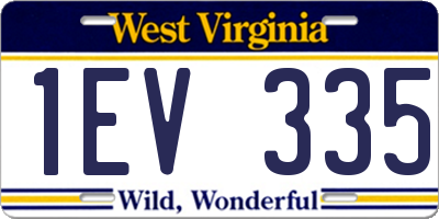 WV license plate 1EV335