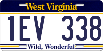 WV license plate 1EV338