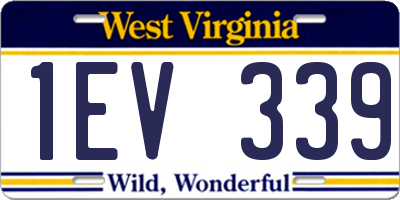 WV license plate 1EV339