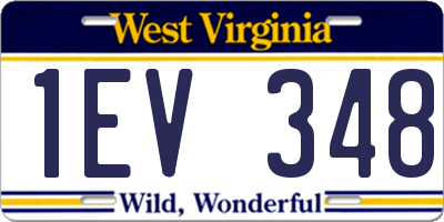 WV license plate 1EV348